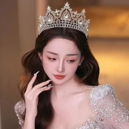 Luxury Baroque Crystal Royal Queen Wedding or Pageant Crown Rhinestone Tiaras