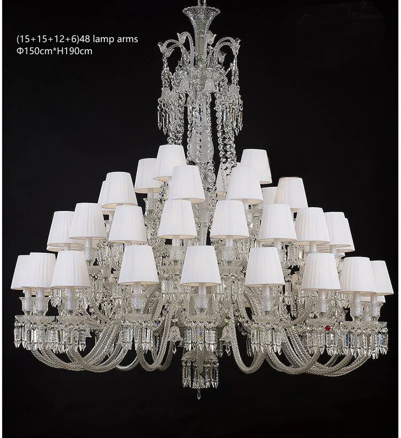 European Crystal Chandelier Living Room Dining Room Bedroom Villa Staircase Lamps White Candle