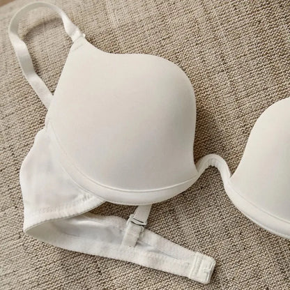 Women Push Up Bra Backless Low Cut Sexy Plunge Brassiere Open Back U-Shape Seamless