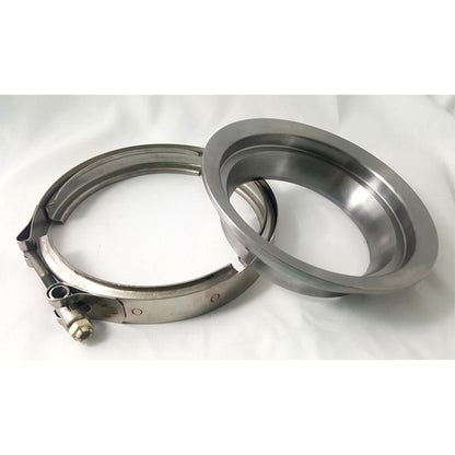 BUNDLE * CNC T6 S400 / K31 Exhaust Outlet Flange to 4in Pipe w/ Clamp