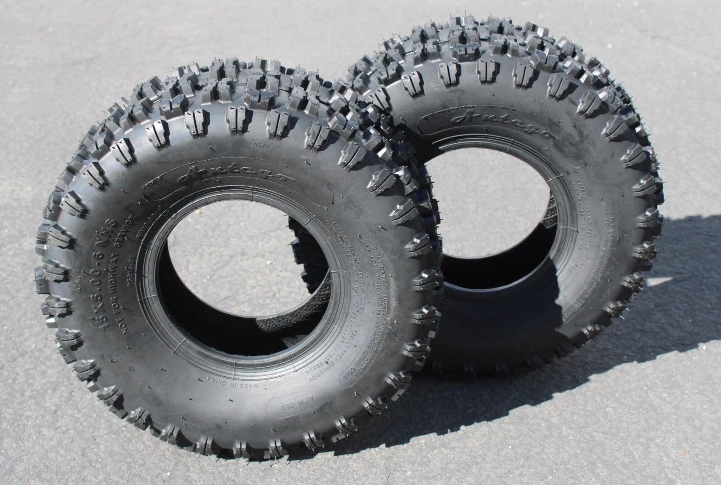 (Set of 2) Antego 15X5.00-6 ATW-053 2 ply Snow Blower Tires Non-directional