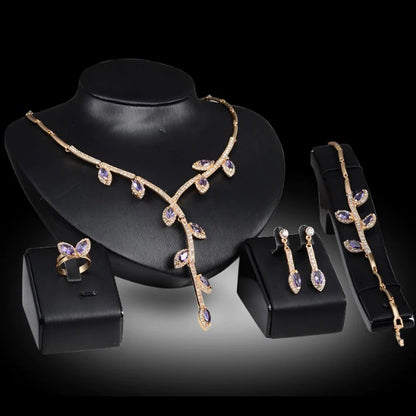 Fashion Inlaid Jewel Rhinestone Clavicle Chain Women's Banquet Earrings