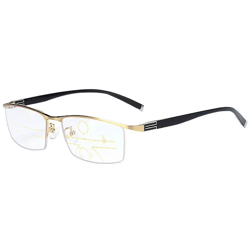 German Reading Glasses Men's Dual-Use HD Smart Ultra Light Glasses Automatic Zoom Progressive Presbyopic Glasses Anti-Blue Light
