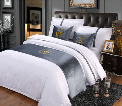 Hotel Bedding Decorative Cloth Bed Runner Bedspread Pure Color