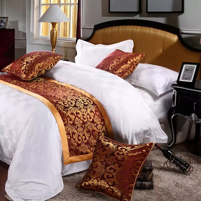 Hotel Bedding Decorative Cloth Bed Runner Bedspread Pure Color