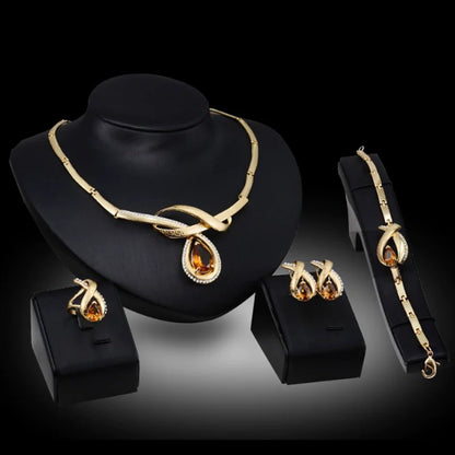 Fashion Inlaid Jewel Rhinestone Clavicle Chain Women's Banquet Earrings