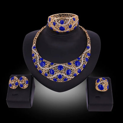 Fashion Inlaid Jewel Rhinestone Clavicle Chain Women's Banquet Earrings