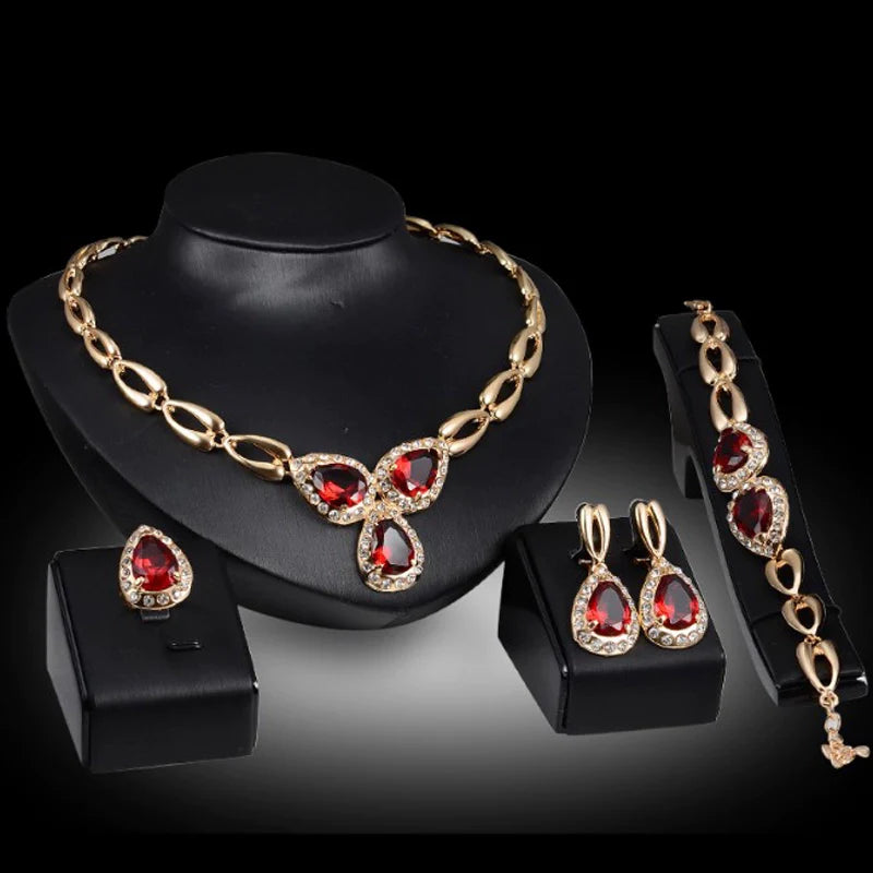 Fashion Inlaid Jewel Rhinestone Clavicle Chain Women's Banquet Earrings