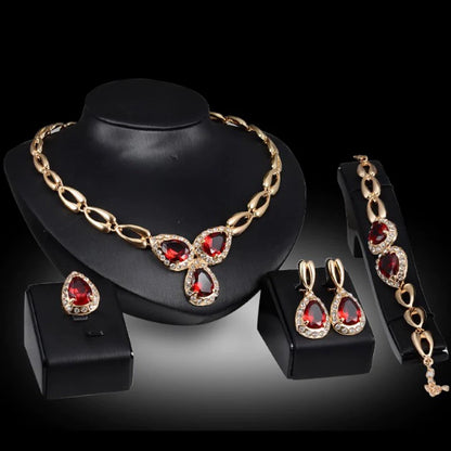 Fashion Inlaid Jewel Rhinestone Clavicle Chain Women's Banquet Earrings