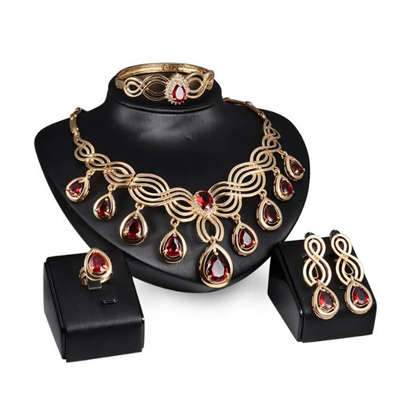 Fashion Inlaid Jewel Rhinestone Clavicle Chain Women's Banquet Earrings