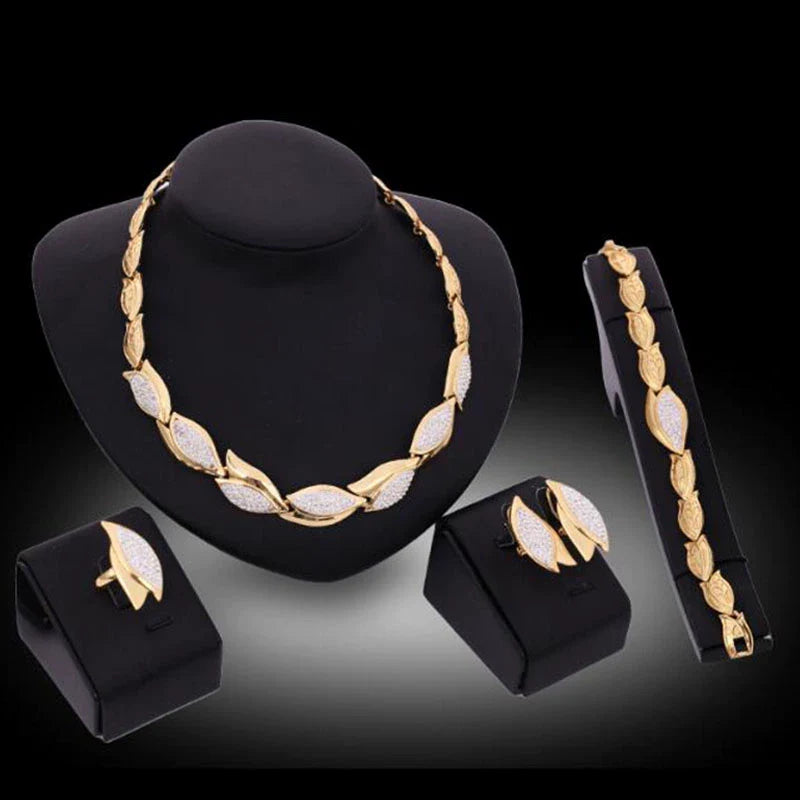 Fashion Inlaid Jewel Rhinestone Clavicle Chain Women's Banquet Earrings