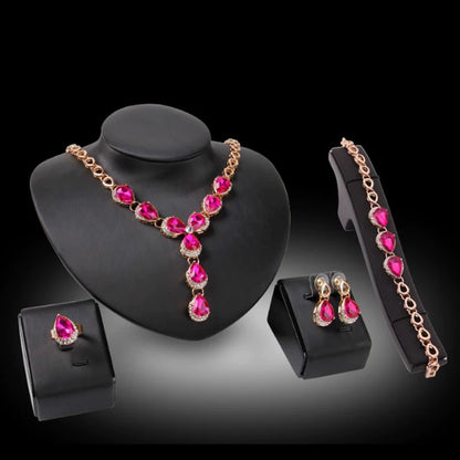 Fashion Inlaid Jewel Rhinestone Clavicle Chain Women's Banquet Earrings