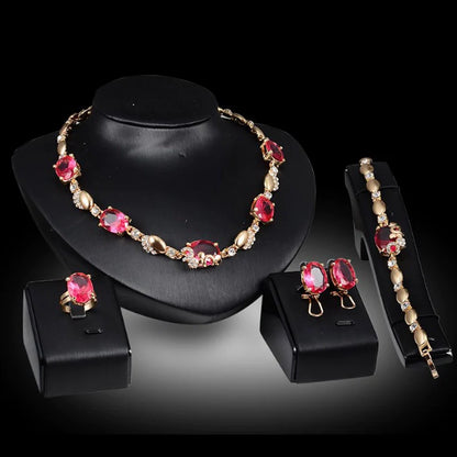 Fashion Inlaid Jewel Rhinestone Clavicle Chain Women's Banquet Earrings