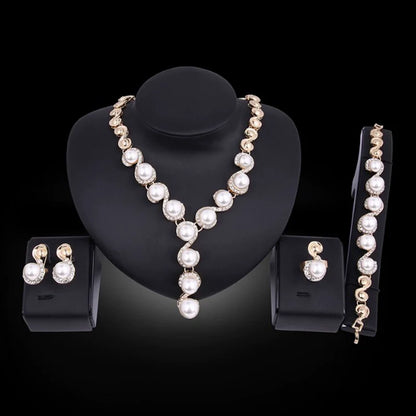 Fashion Inlaid Jewel Rhinestone Clavicle Chain Women's Banquet Earrings
