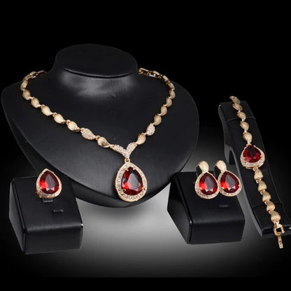 Fashion Inlaid Jewel Rhinestone Clavicle Chain Women's Banquet Earrings
