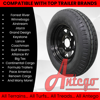(Single Assembly) Antego Tire and Wheel 175/80D13 Trailer Tire – Reinforced 6-Ply-Ply Design, 13.0-Inch Rim – Built for Long-Distance Hauling & Stability | A130454510096206ST17580D13