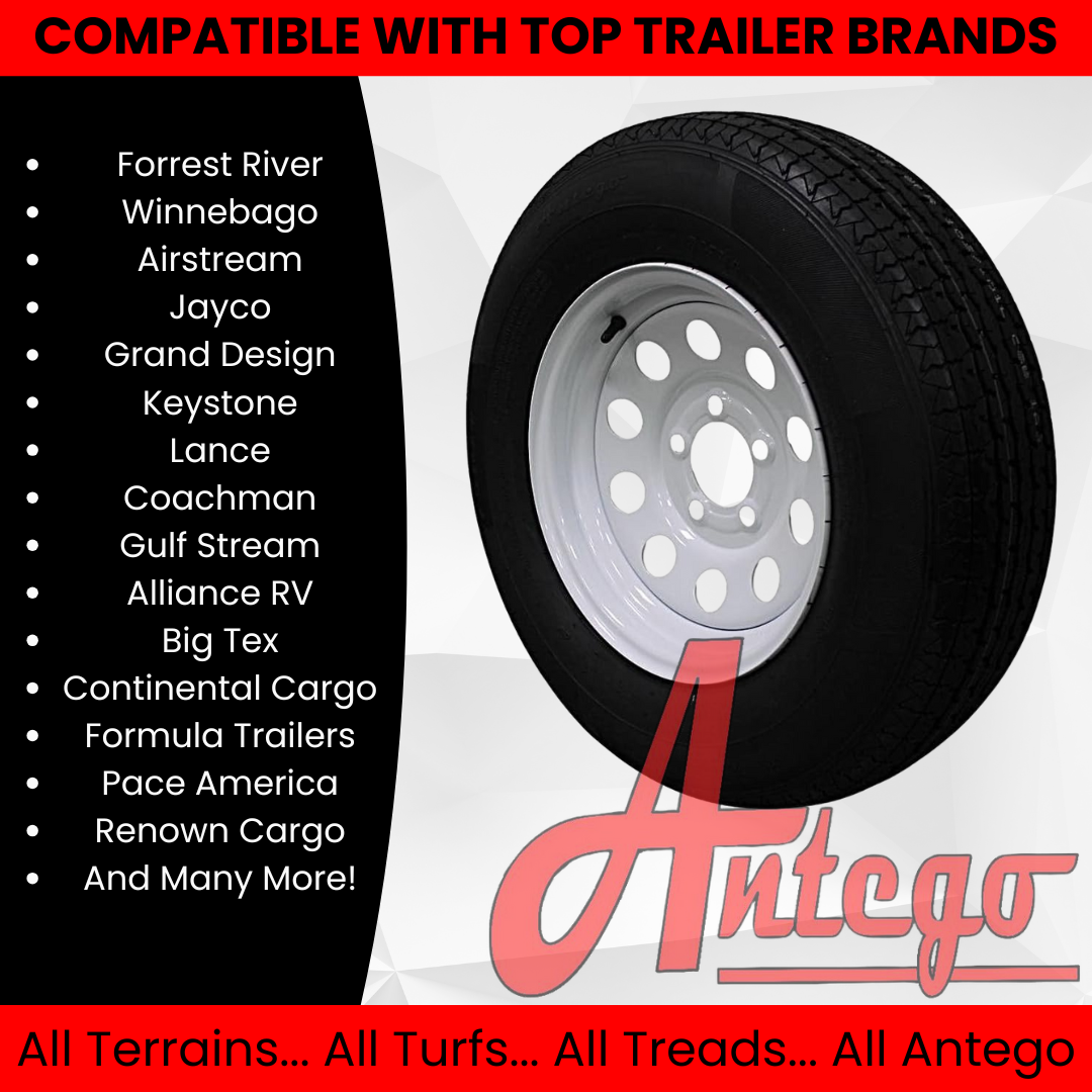 (Set of 2) Antego Tire and Wheel  205/75R14 Highway Terrain Assembly – Optimized for High Load Performance, 14.0-Inch Rim, Load 105.0, Speed M | A140554010116108ST20575R14-B2