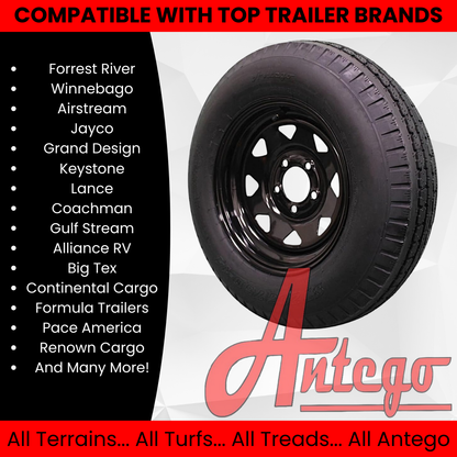 (Set of 2) Antego Tire and Wheel 205/75D14 Trailer Tire – Reinforced 6-Ply-Ply Design, 14.0-Inch Rim – Built for Long-Distance Hauling & Stability | A140554020096206ST20575D14-B2