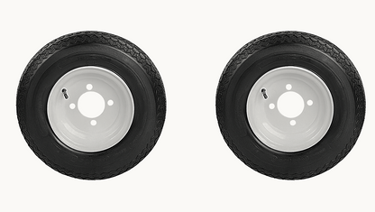 Set of Two 4.80-8 White Trailer Tire Assemblies