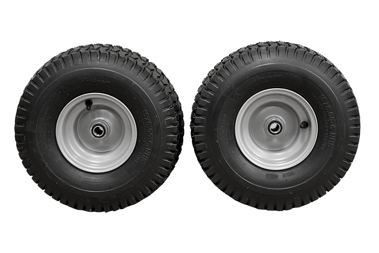 Antego Tire & Wheel (Set of 2) 15x6.00-6 Tire and Wheel Assemblies, ATW-001, 4 Ply Turf Tires, .75" Precision Ball Bearings, Poulan/Husqvarna Mower Front Tires, and Honda Lawn Mower Tires 15x6.00-6