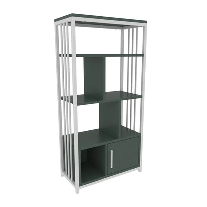 Valero 47" Tall Metal Wood Bookcase