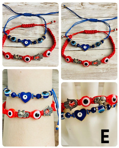 Blue Eye Protect Charm Hamsa Hand Indie Bracelet Pulseras de Mal de Ojo