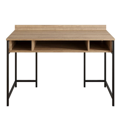 Tumata 47'' Wide Metal Wood Computer Desk with Open Shelves