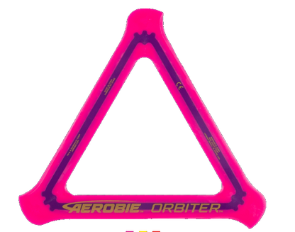 Aerobie Orbiter Triangle Boomerang Flying Disc Blue, Pink, Yellow