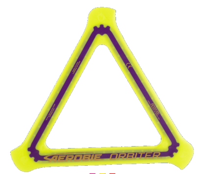 Aerobie Orbiter Triangle Boomerang Flying Disc Blue, Pink, Yellow