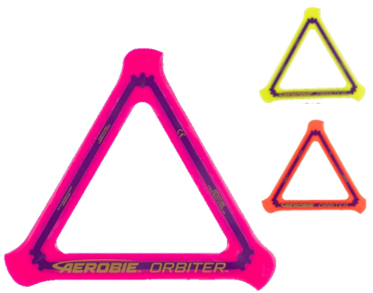 Aerobie Orbiter Triangle Boomerang Flying Disc Blue, Pink, Yellow