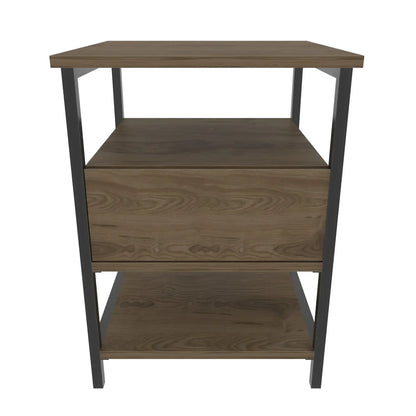 Alba Nightstand Side Table with Metal Frame