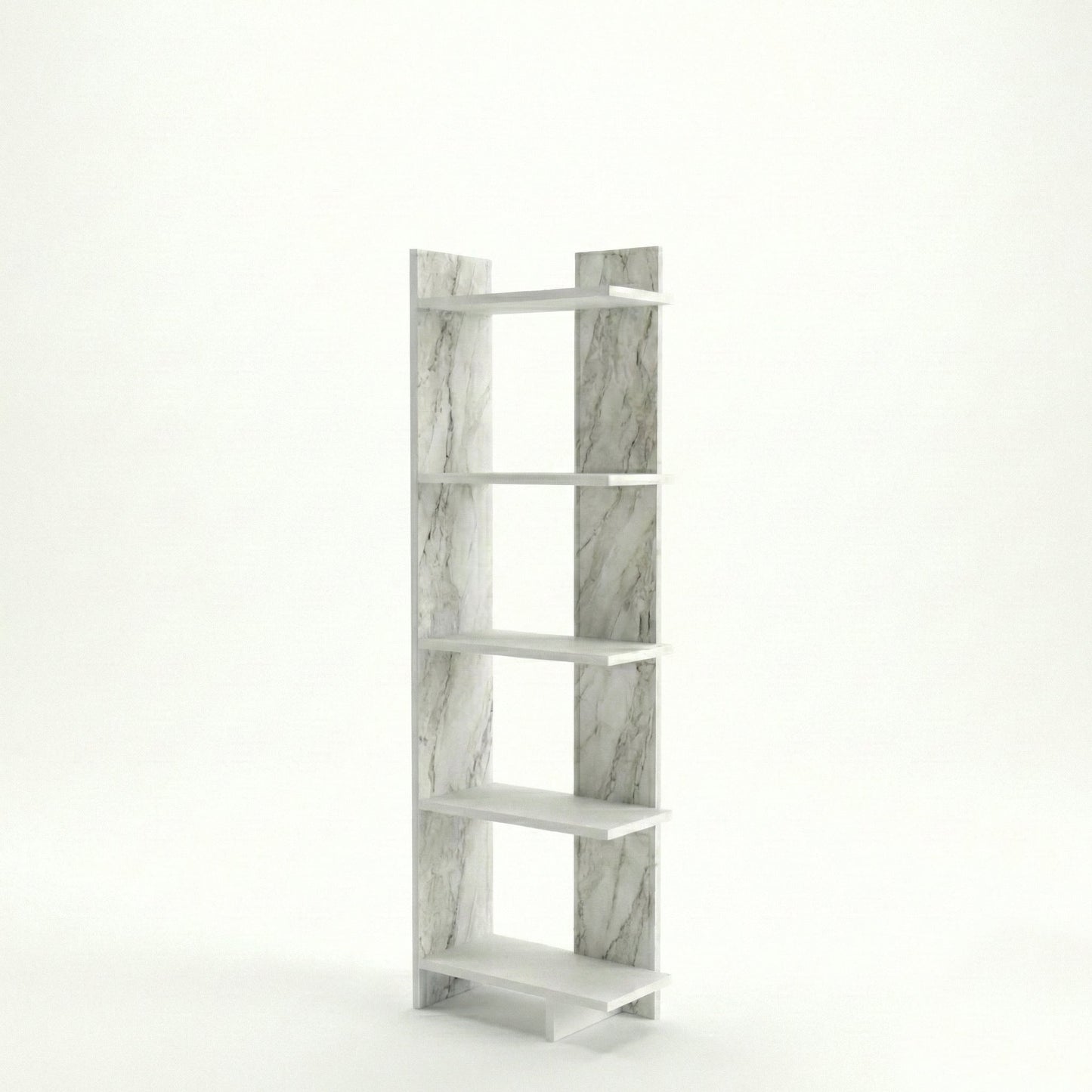 Alice 67” Corner Bookcase – 5-Tier Narrow L-Shaped Wall-Mounted Corner Bookshelf
