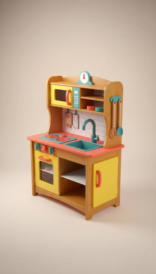 Children's Colorful Play Kitchen Set