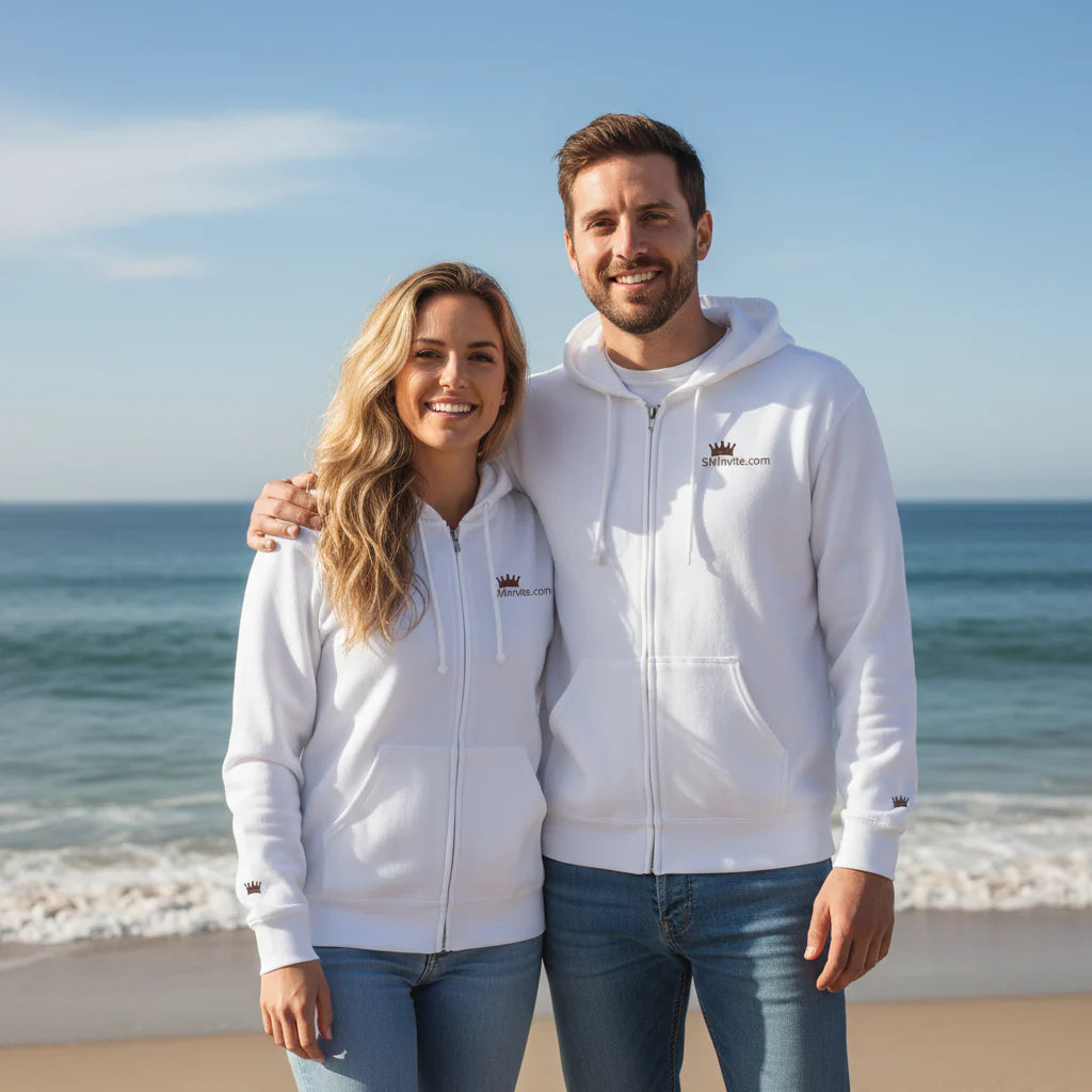 Eco-Friendly Zip Hoodie – Comfortable Organic Cotton & Recycled Polyester Blend