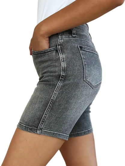 Judy Blue Full Size High Waist Washed Denim Shorts