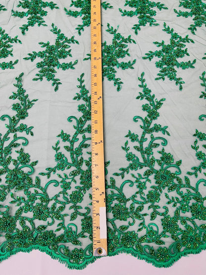 Big Floral Damask beaded Lace 54" Wide| New Creations Fabric & Foam Inc.