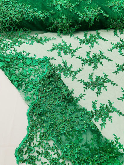 Big Floral Damask beaded Lace 54" Wide| New Creations Fabric & Foam Inc.