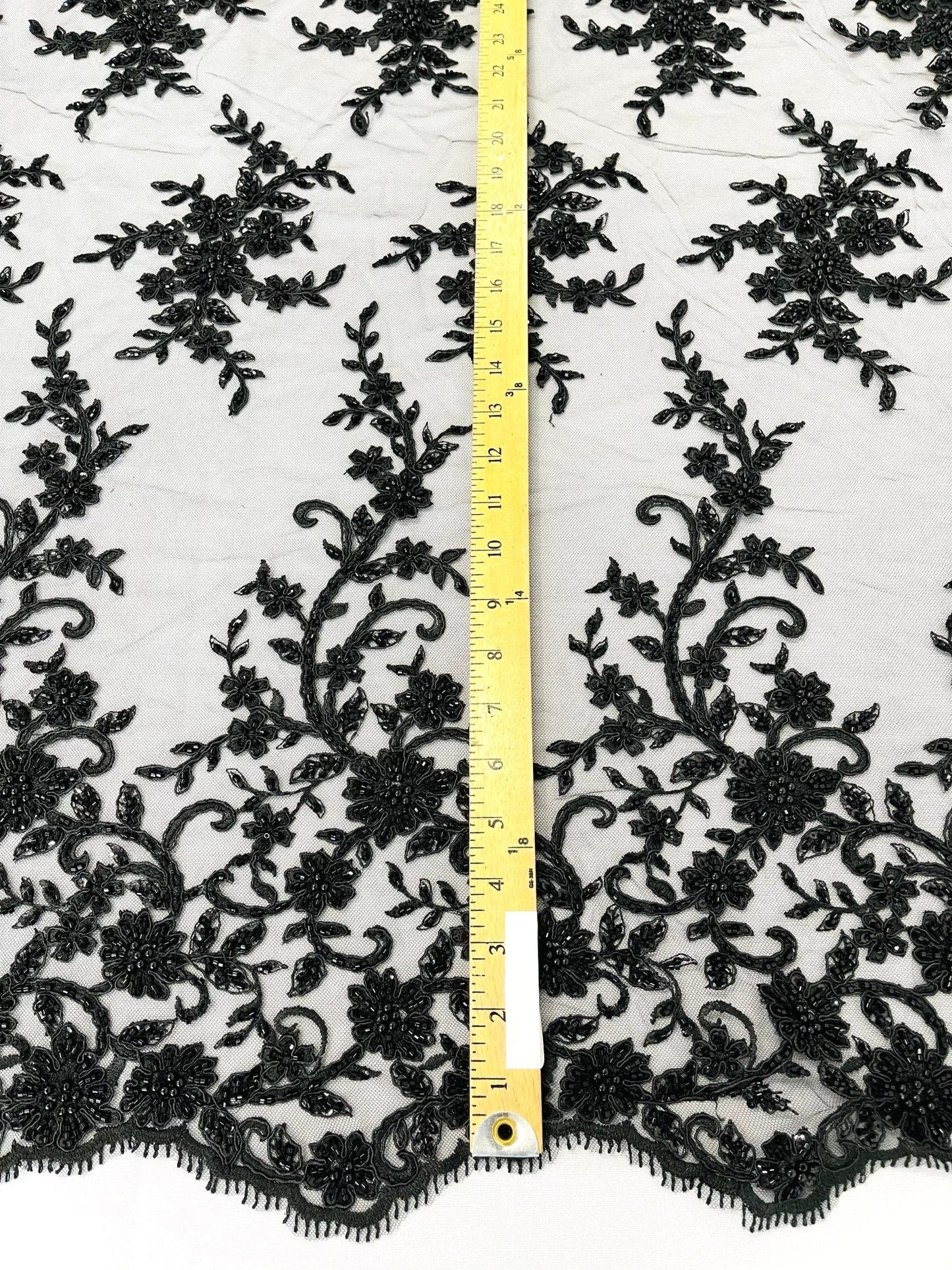 Big Floral Damask beaded Lace 54" Wide| New Creations Fabric & Foam Inc.