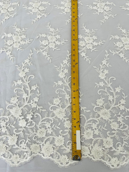 Big Floral Damask beaded Lace 54" Wide| New Creations Fabric & Foam Inc.