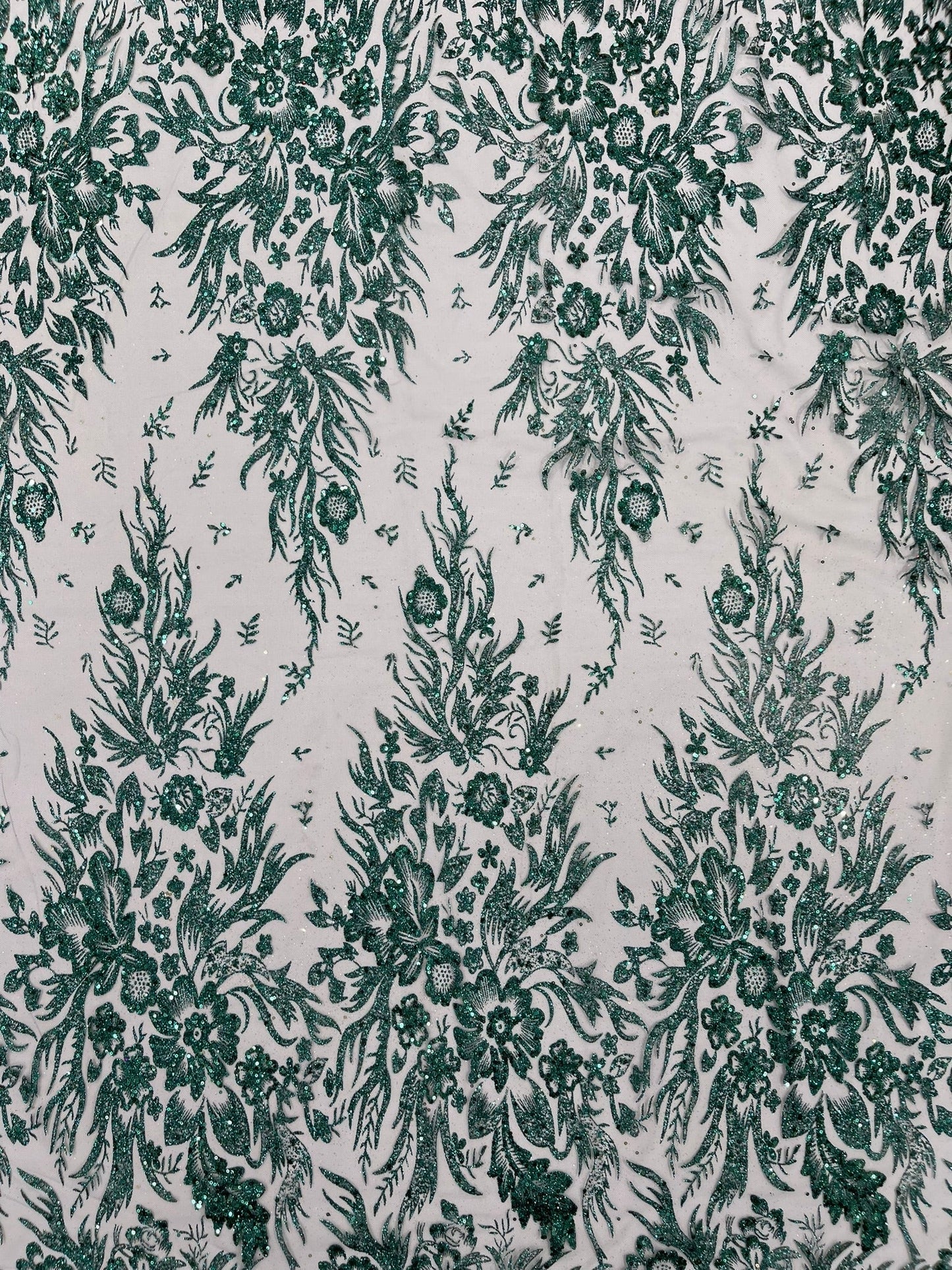 Big Glitter Damask Design On A Mesh Lace 58" Wide| New Creations Fabric & Foam Inc.