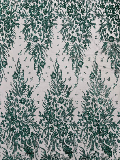 Big Glitter Damask Design On A Mesh Lace 58" Wide| New Creations Fabric & Foam Inc.
