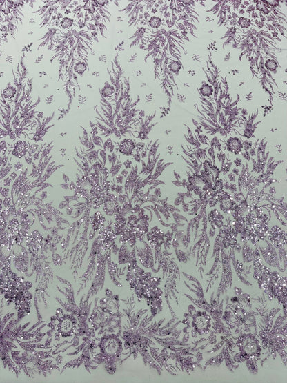 Big Glitter Damask Design On A Mesh Lace 58" Wide| New Creations Fabric & Foam Inc.