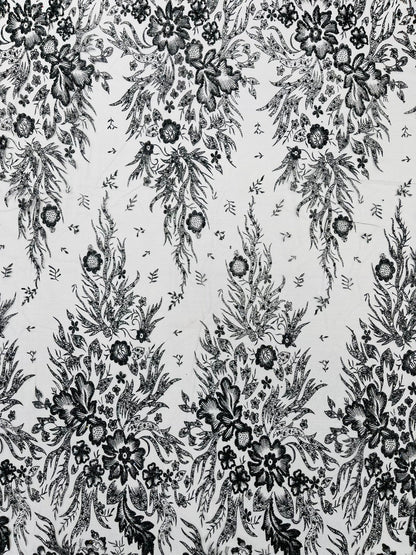 Big Glitter Damask Design On A Mesh Lace 58" Wide| New Creations Fabric & Foam Inc.