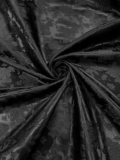 Big Rose Jacquard Satin 58" Wide| New Creations Fabric & Foam Inc.