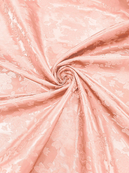 Big Rose Jacquard Satin 58" Wide| New Creations Fabric & Foam Inc.