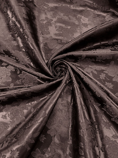 Big Rose Jacquard Satin 58" Wide| New Creations Fabric & Foam Inc.