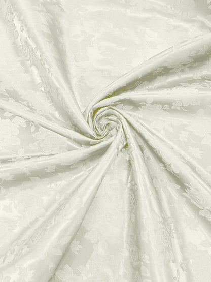 Big Rose Jacquard Satin 58" Wide| New Creations Fabric & Foam Inc.