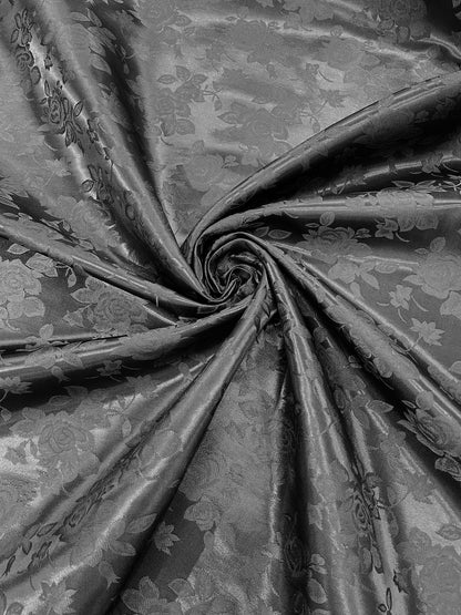 Big Rose Jacquard Satin 58" Wide| New Creations Fabric & Foam Inc.