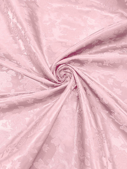 Big Rose Jacquard Satin 58" Wide| New Creations Fabric & Foam Inc.