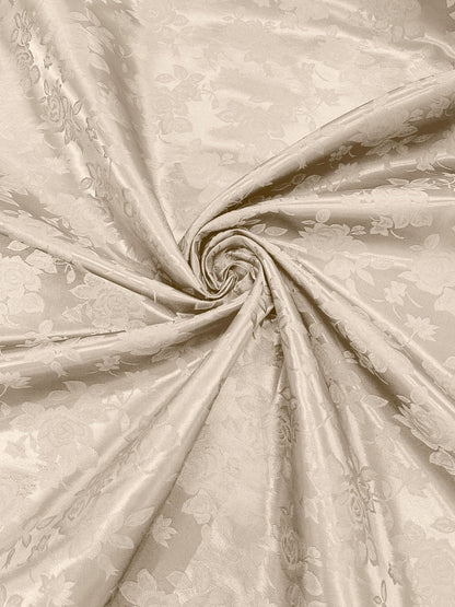 Big Rose Jacquard Satin 58" Wide| New Creations Fabric & Foam Inc.